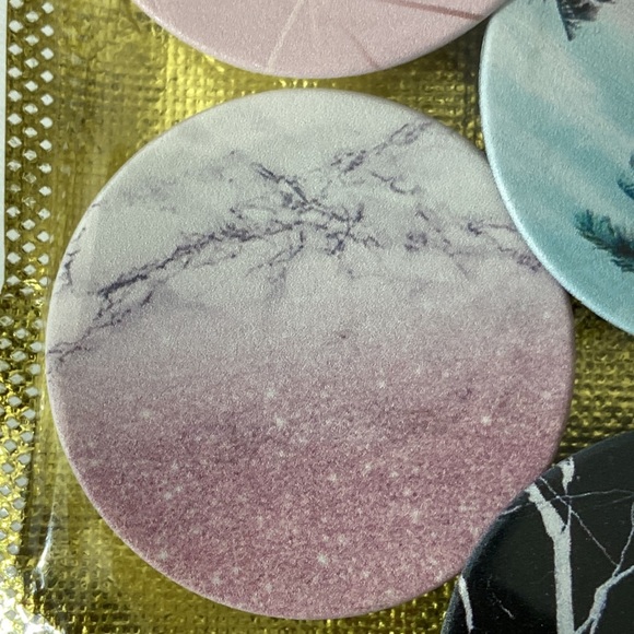 Cellphone Popsockets 6 Pieces Marble Pink Black - Picture 3 of 10